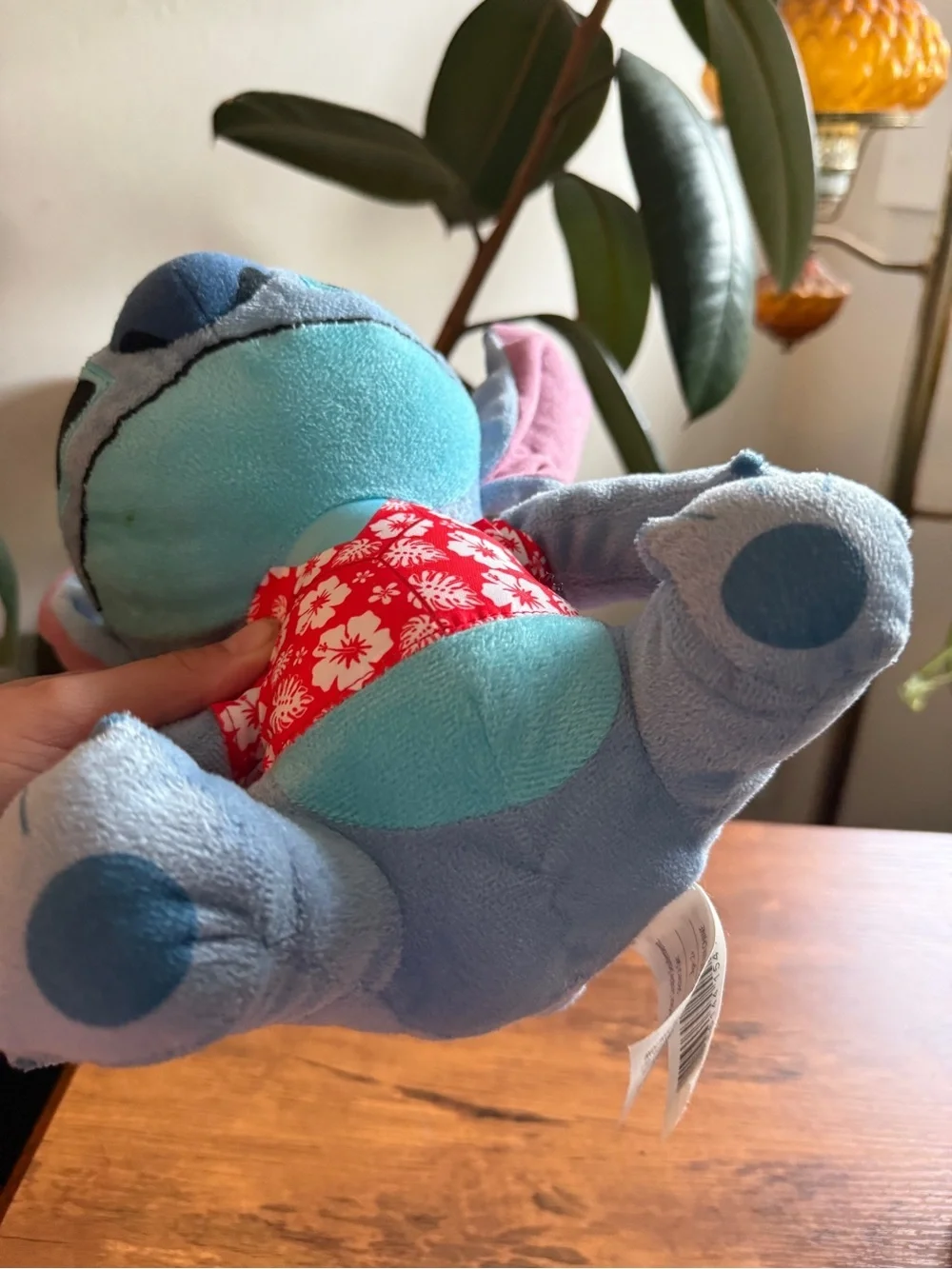 Disney Blue Stitch Plush with Red Floral Vest